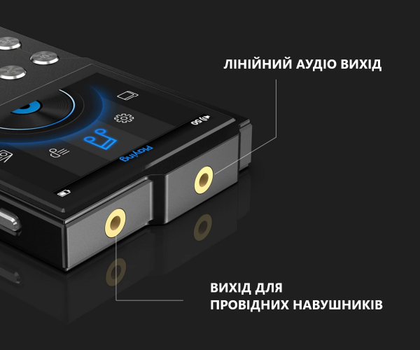 MP3-Player Hi-Fi AUDIO FM radio Bluetooth DSD256 - support Equalizer Line-Out and Voice Recorder memory up to 256 GB - Color Metallic-Shadow