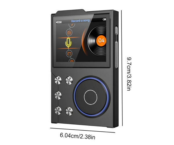 MP3-Player Hi-Fi AUDIO FM radio Bluetooth DSD256 - support Equalizer Line-Out and Voice Recorder memory up to 256 GB - Color Metallic-Shadow