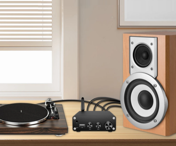Two-channel amplifier Hi-Fi AUDIO 100Wx2 based on TPA3116D2 support Bluetooth USB and remote control Color Black