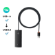 Хаб Разветвитель BASEUS с USB A на USB 3.0 Мульти Адаптер 4в1 плюс Type-C порт питания - удлинитель 100см - BS-OH013 HUB - Чёрный