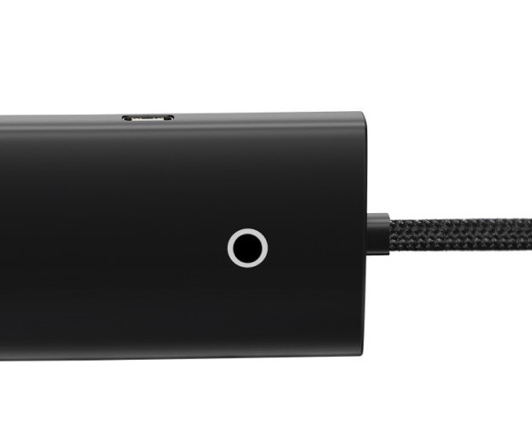 Хаб Разветвитель BASEUS с USB A на USB 3.0 Мульти Адаптер 4в1 плюс Type-C порт питания - удлинитель 100см - BS-OH013 HUB - Чёрный