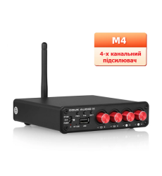 Підсилювач Douk Audio M4 багатозонний 4-канальний 50Вт*4  - підтримка Line-Out та Line-in Bluetooth USB Колір Чорний
