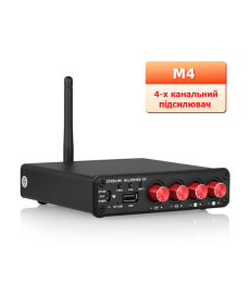 Усилитель Douk Audio M4 многозонный 4-канальный 50Вт*4  - поддержка Line-Out и Line-in Bluetooth USB Цвет Чёрный