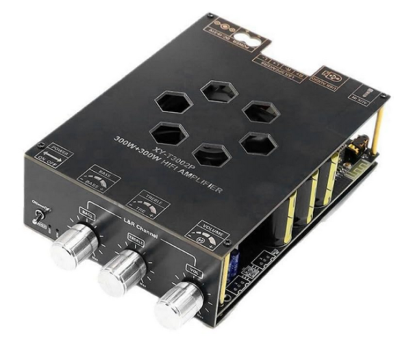 Усилитель звука двухканальный Sinilink XY-T3002P Hi-Fi 300Вт*2 на базе TPA3255 - поддержка Bluetooth AUX USB Цвет Чёрный