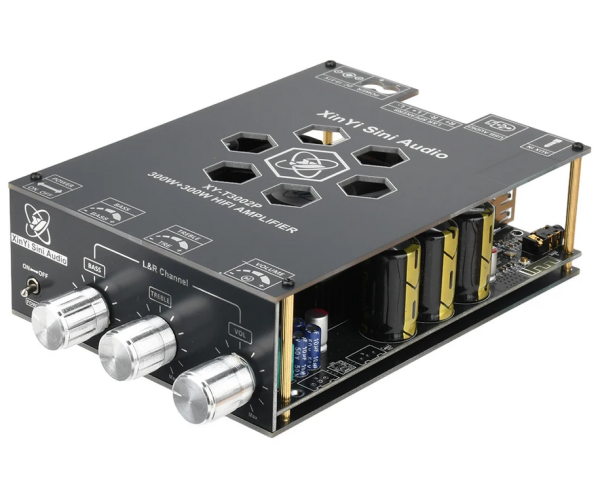 Усилитель звука двухканальный Sinilink XY-T3002P Hi-Fi 300Вт*2 на базе TPA3255 - поддержка Bluetooth AUX USB Цвет Чёрный