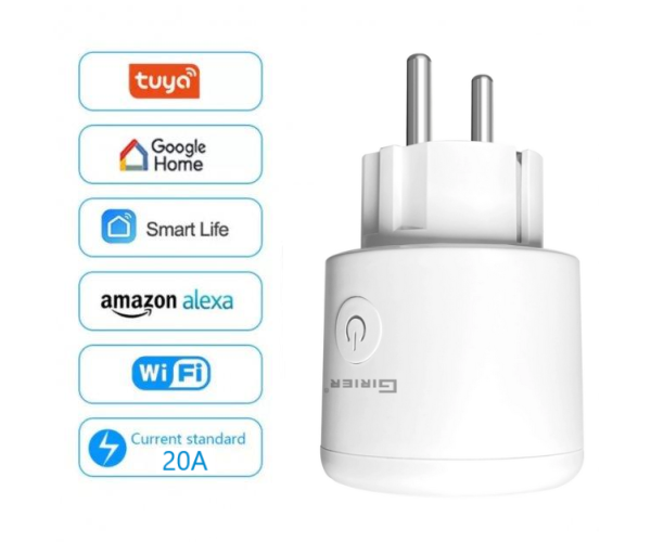 GIRIER 4200W Tuya Smart Wi-Fi Socket 20 Amp