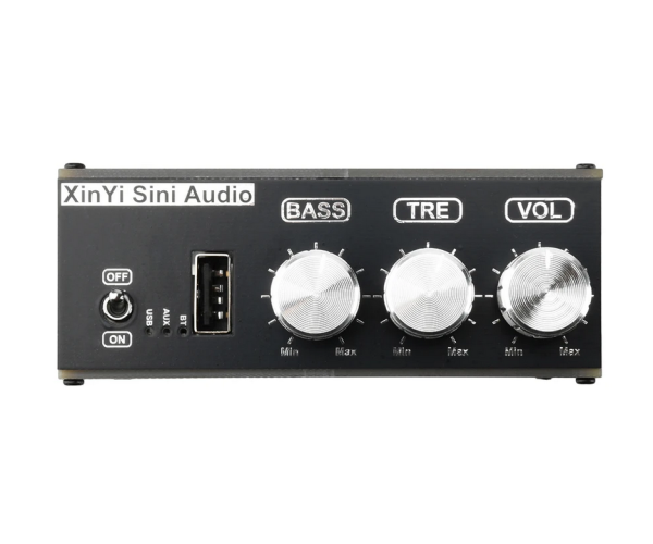 Усилитель звука двухканальный Sinilink XY-T2002P Hi-Fi 200Вт*2 на базе TPA3223 - поддержка Bluetooth AUX USB Цвет Чёрный