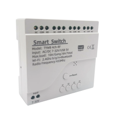Розумне 4CH/4х канальне Wi-Fi реле DC/AC 7-32В RF433 Tuya Smart - Колір Білий