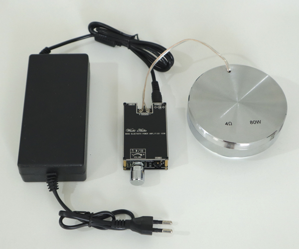Vibro speaker "Hello Neighbor +" 80 Watt included: Amplifier ZK-1001B plus Vibro speaker 80W-4ohm plus Power supply