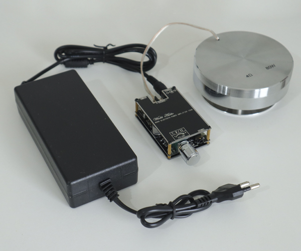 Vibro speaker "Hello Neighbor +" 80 Watt included: Amplifier ZK-1001B plus Vibro speaker 80W-4ohm plus Power supply