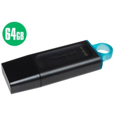 Флеш Память USB Kingston 64GB - DataTraveler Exodia USB 3.2 Gen1 Цвет Черный-Голубой