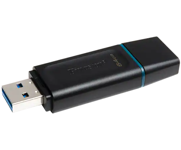 Флеш Пам'ять USB Kingston 64GB - DataTraveler Exodia USB 3.2 Gen1 Колір Чорний-Голубий