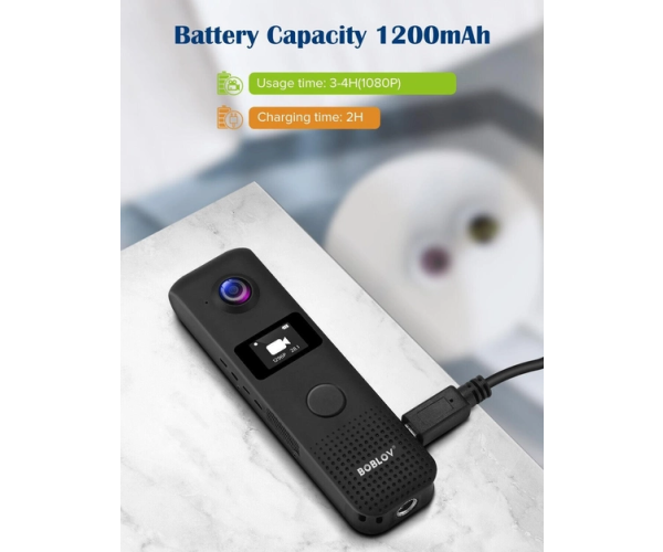 Боді камера BOBLOV C18- нагрудний WiFi міні відеореєстратор HD 1296P 32GB