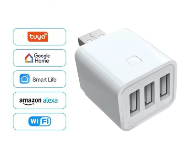 Розумний Wi-Fi-адаптер на 3 USB порти Tuya Smart 3CH Колір Білий
