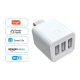 Розумний Wi-Fi-адаптер на 3 USB порти Tuya Smart 3CH Колір Білий