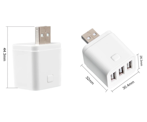 Розумний Wi-Fi-адаптер на 3 USB порти Tuya Smart 3CH Колір Білий