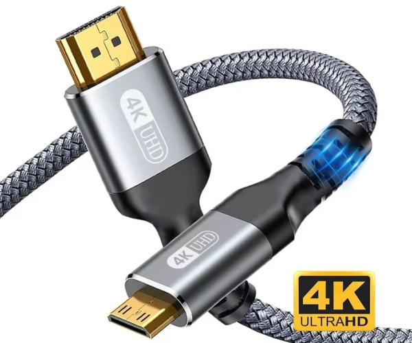 Кабель Mini HDMI - HDMI, Двонаправлений 2.0, 4K 60Hz - 2 метри