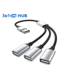 Розгалужувач Хаб USB A- 3в1 Мульти порт Адаптер UA1-UA3-EDIT
