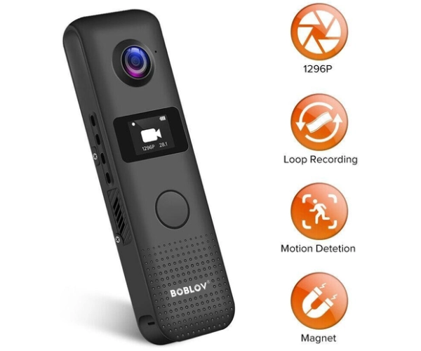 Body camera BOBLOV C18 - WiFi mini video recorder HD 1296P 64GB