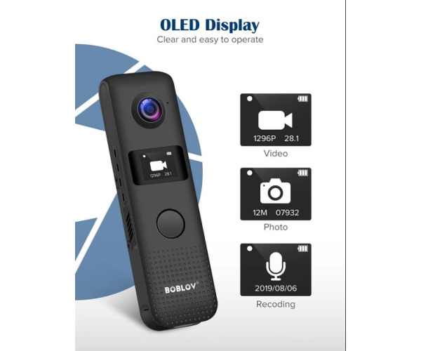 Body camera BOBLOV C18 - WiFi mini video recorder HD 1296P 64GB