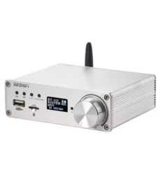 Усилитель двухканальный BRZHIFI Audio C40 Hi-Fi 130x2 Вт на базе TPA3250 и ЦАП ES9023 - поддержка Bluetooth и пульта управления Цвет Металлик