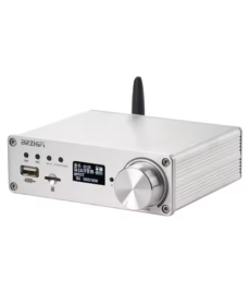 Підсилювач двоканальний BRZHIFI Audio C40 Hi-Fi 130x2 Вт на базі TPA3250 та ЦАП ES9023 - підтримка Bluetooth та пульта керування Колір Металік