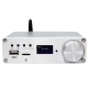 Підсилювач двоканальний BRZHIFI Audio C40 Hi-Fi 130x2 Вт на базі TPA3250 та ЦАП ES9023 - підтримка Bluetooth та пульта керування Колір Металік