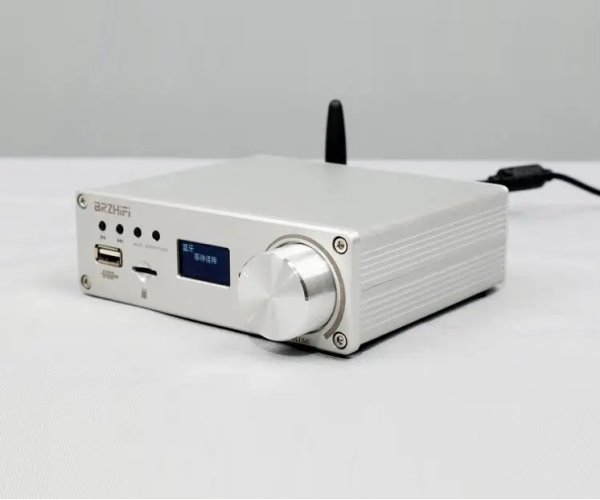 Підсилювач двоканальний BRZHIFI Audio C40 Hi-Fi 130x2 Вт на базі TPA3250 та ЦАП ES9023 - підтримка Bluetooth та пульта керування Колір Металік