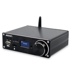 Усилитель двухканальный BRZHIFI Audio C40 Hi-Fi 130x2 Вт на базе TPA3250 и ЦАП ES9023 - поддержка Bluetooth и пульта управления Цвет Чёрный