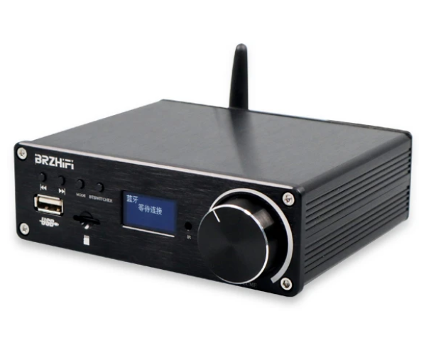 Підсилювач двоканальний BRZHIFI Audio C40 Hi-Fi 130x2 Вт на базі TPA3250 та ЦАП ES9023 - підтримка Bluetooth та пульта керування Колір Чорний