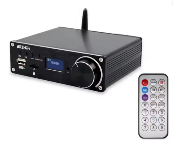 Підсилювач двоканальний BRZHIFI Audio C40 Hi-Fi 130x2 Вт на базі TPA3250 та ЦАП ES9023 - підтримка Bluetooth та пульта керування Колір Чорний