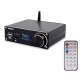 Підсилювач двоканальний BRZHIFI Audio C40 Hi-Fi 130x2 Вт на базі TPA3250 та ЦАП ES9023 - підтримка Bluetooth та пульта керування Колір Чорний