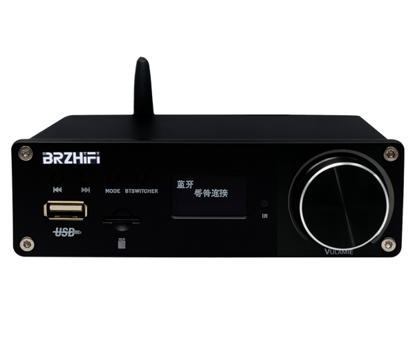Підсилювач двоканальний BRZHIFI Audio C40 Hi-Fi 130x2 Вт на базі TPA3250 та ЦАП ES9023 - підтримка Bluetooth та пульта керування Колір Чорний