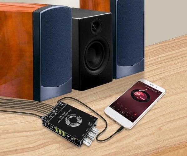 Підсилювач звуку двоканальний ZK-1602T Hi-Fi 160x2 Вт на базі TDA7498E - підтримка Bluetooth AUX USB Колір Чорний