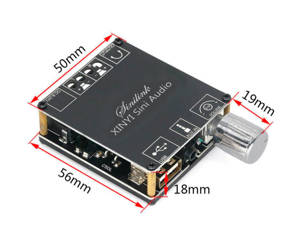C50L – dual-channel 2x50 Watt Class D Audio Amplifier - support Bluetooth AUX and USB Color Black