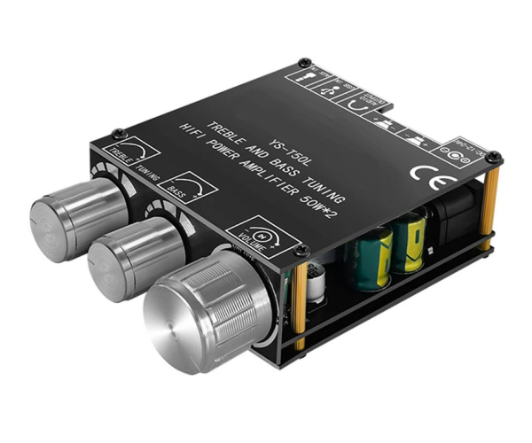 T50L – dual-channel 2x50 Watt Class D Audio Amplifier - support Bluetooth AUX and USB Color Black