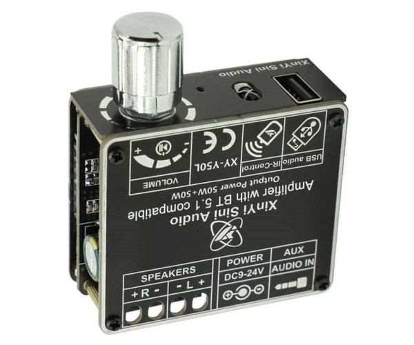 Y50L – dual-channel 2x50 Watt Class D Audio Amplifier - support remote control Bluetooth AUX and USB Color Black